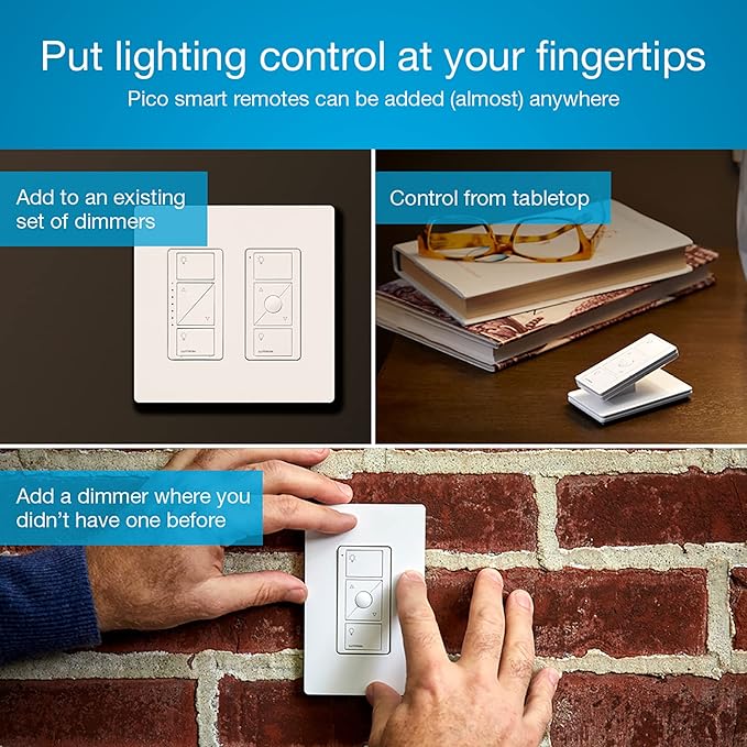 Lutron Caseta 3 Way Smart Dimmer Light Switch Kit, Includes Pico Remote
