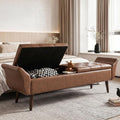ZZW Storage Ottoman Bench 64’’ Leather End of Bed Bench Easy-to-Assemble