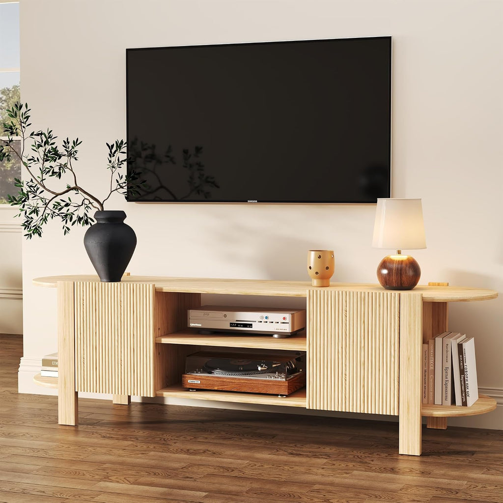ZOSQUARE 65 Inch TV Stand for Up to 75 inch TVs, Fluted Entertainment Center