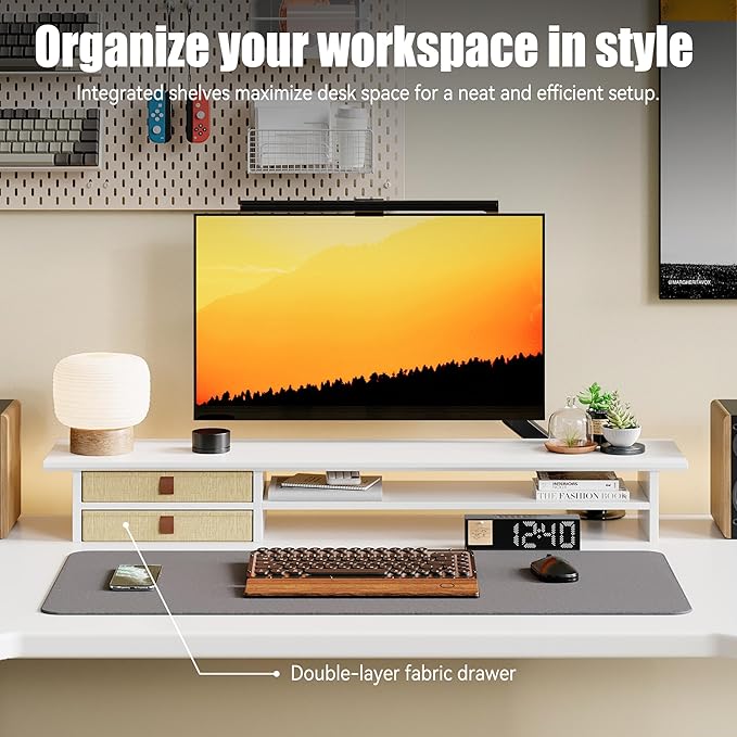 FENSULN Dual‑Tier Monitor Stand Riser