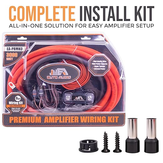 Elite Audio Premium 0 Gauge CCA Amplifier Installation Wiring Amp Kit, 3600