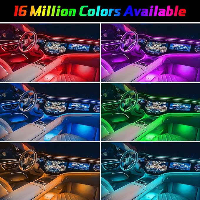 Car LED Lights Interior Light, 10 in 1 Car Ambient Lighting Kits