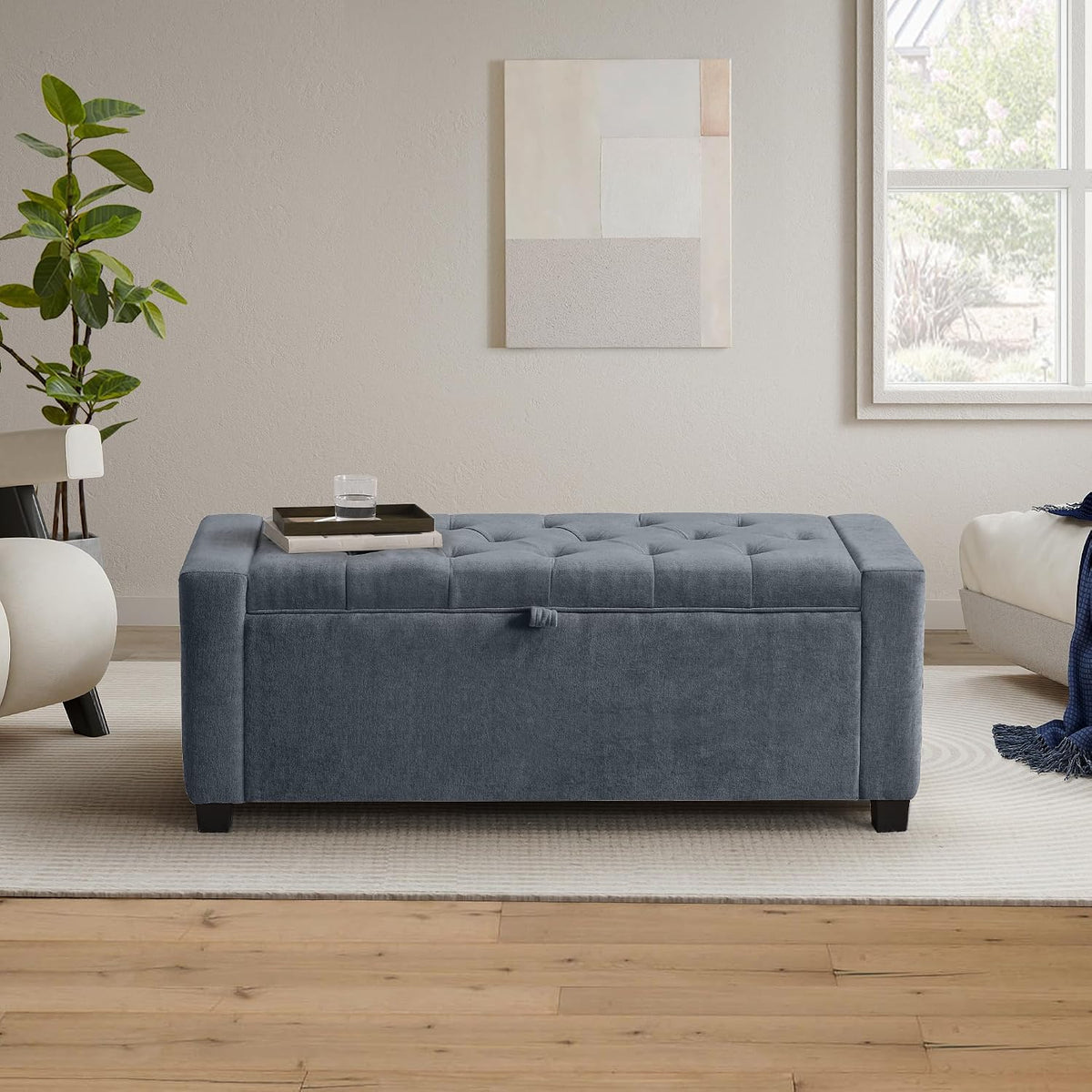GRAINELL 42.13” Storage Ottoman Bench, Upholstered Tufted Bedroom Bench