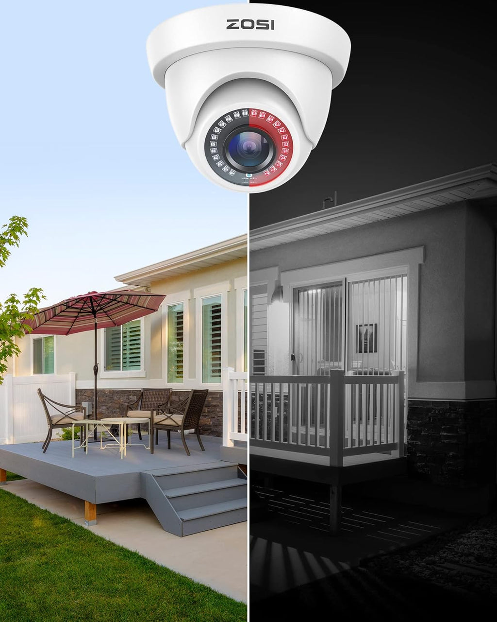 zosi 4 pack 1080p security cameras,night vision,2mp outdoor, side view