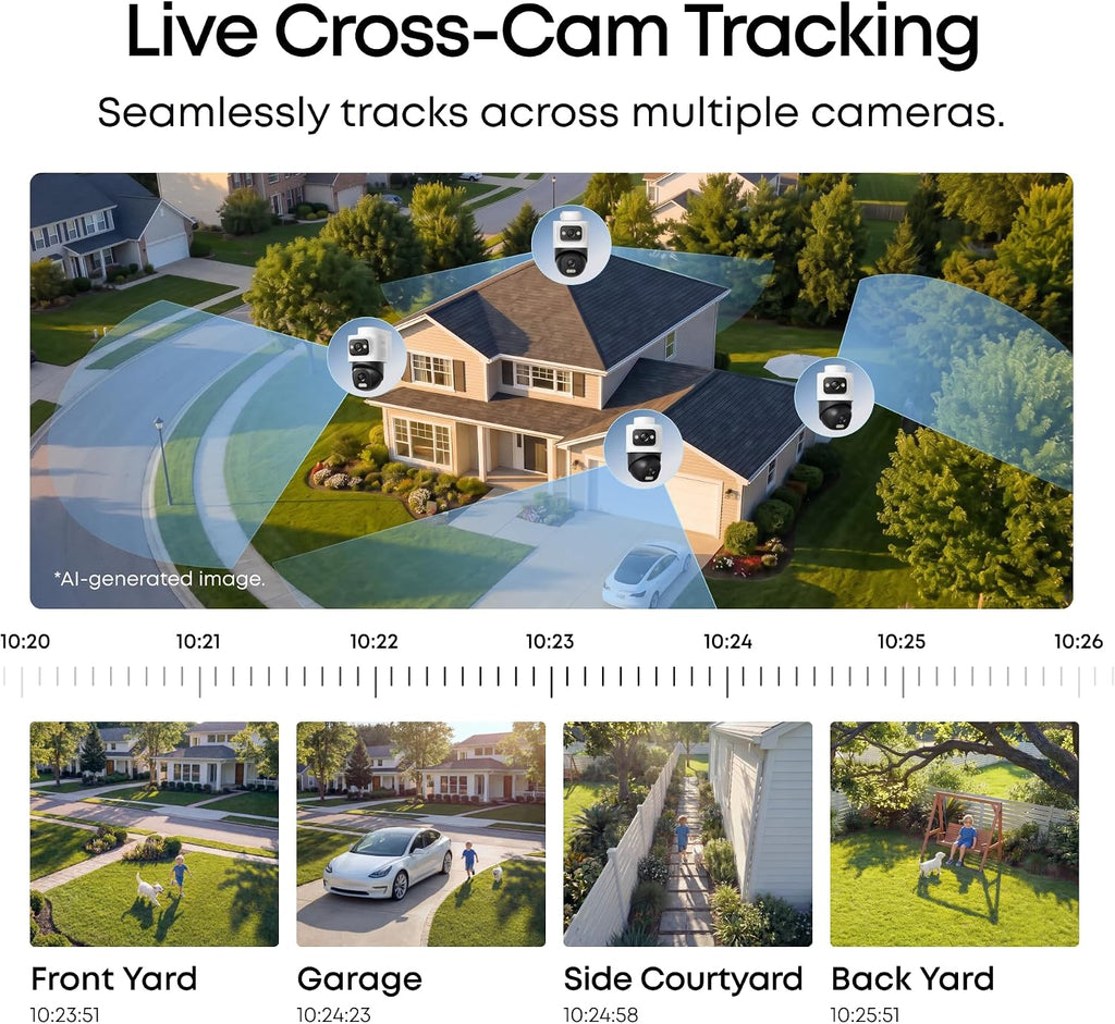 eufy security nvr system e50,4-cam kit,4k dual-lens bullet-ptz showing dimensions