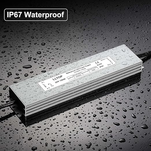 LLTOP LED Driver 150 Watts 100-264V AC to 24V DC 6.25A Power Supply Waterproof
