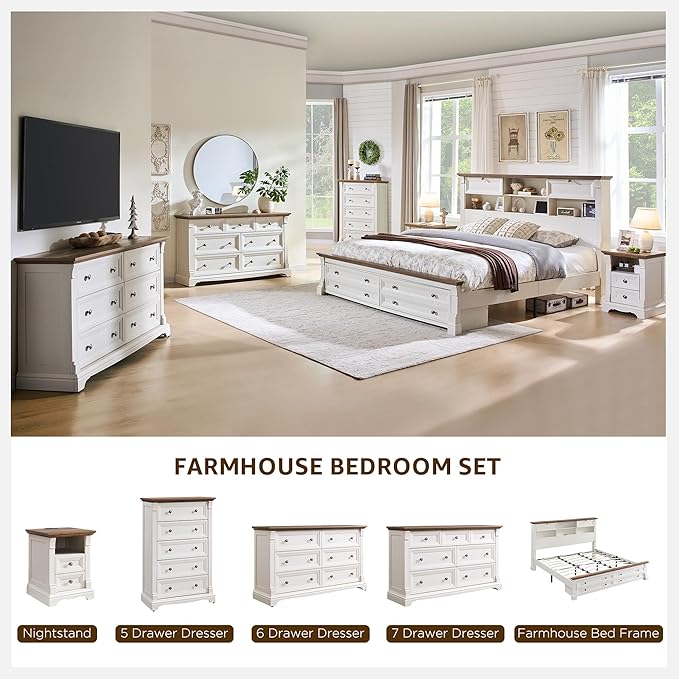 T4TREAM Farmhouse Nightstand