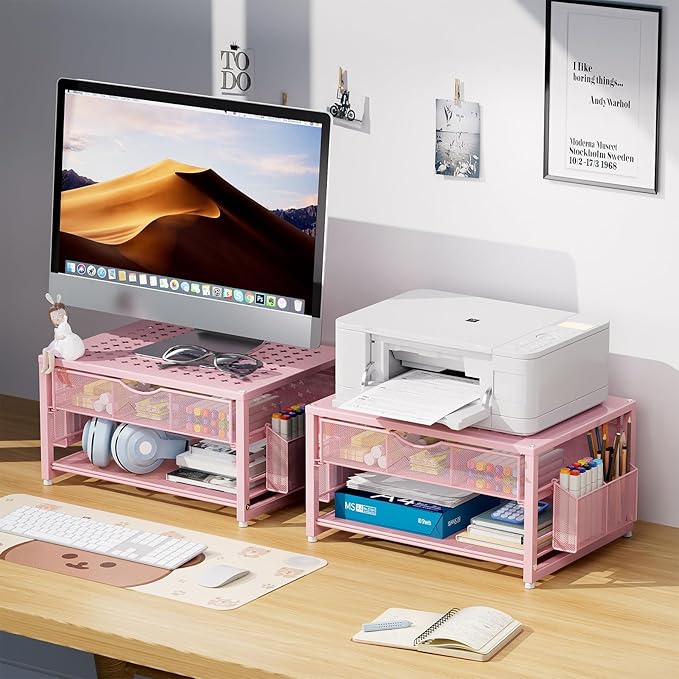 Marbrasse Metal Printer Stand for Desk