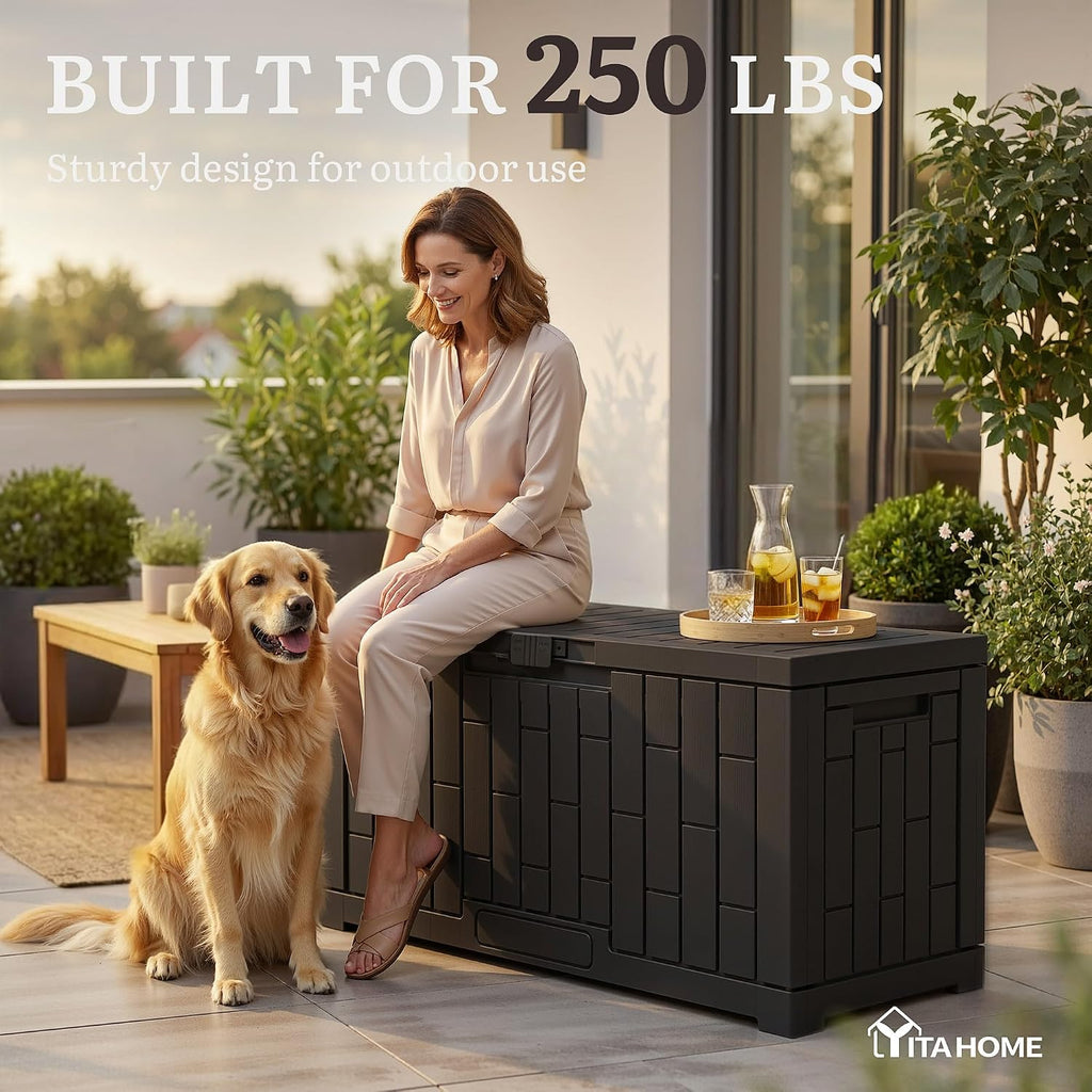 YITAHOME 60 Gallon Resin Deck Box