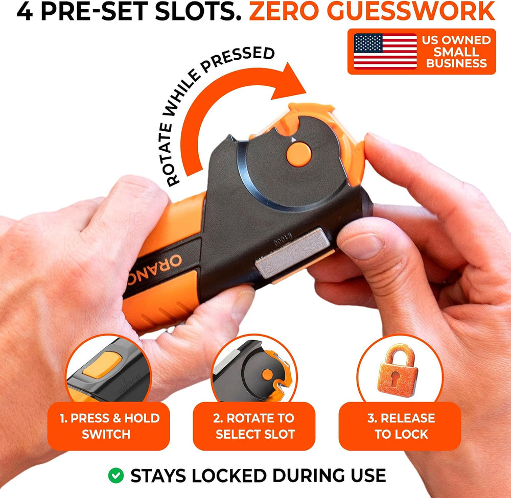 Orange Ninja 7-in-1 Garden Tool & Knife Sharpener- One Tool for Every Blade