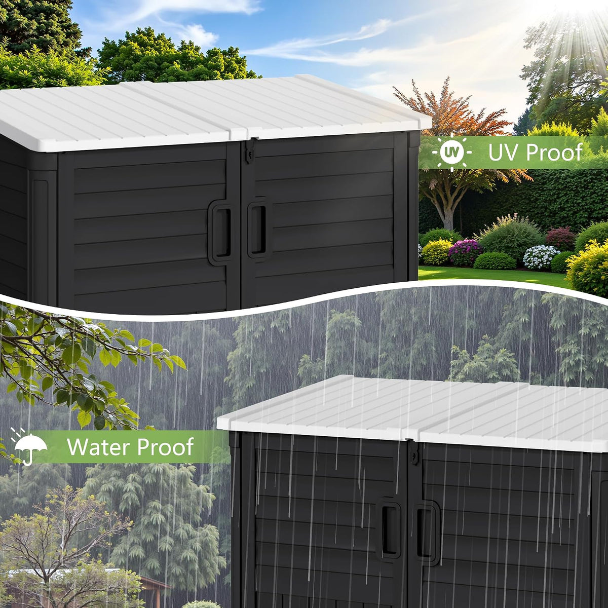 greesum outdoor trash can storage shed, 34 cu.ft, package contents