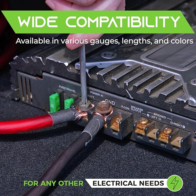 GEARit 8 Gauge Ground Wire Kit, All-in-One Kit: Crimping Tool, 15 Lugs