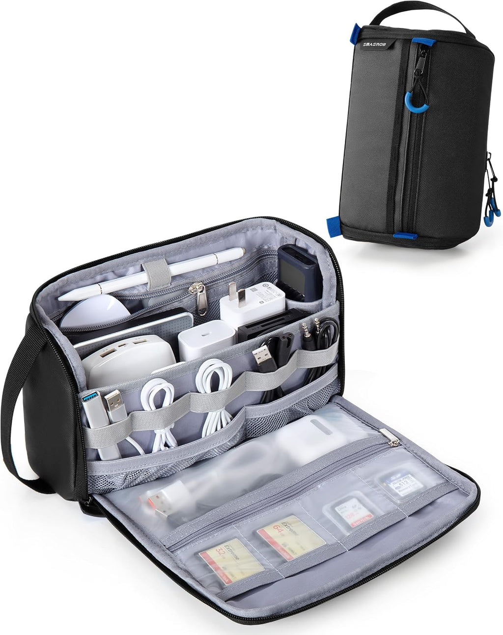 Electronics Organizer Travel Case, Water Resistant Tech Bag Charger Pouch