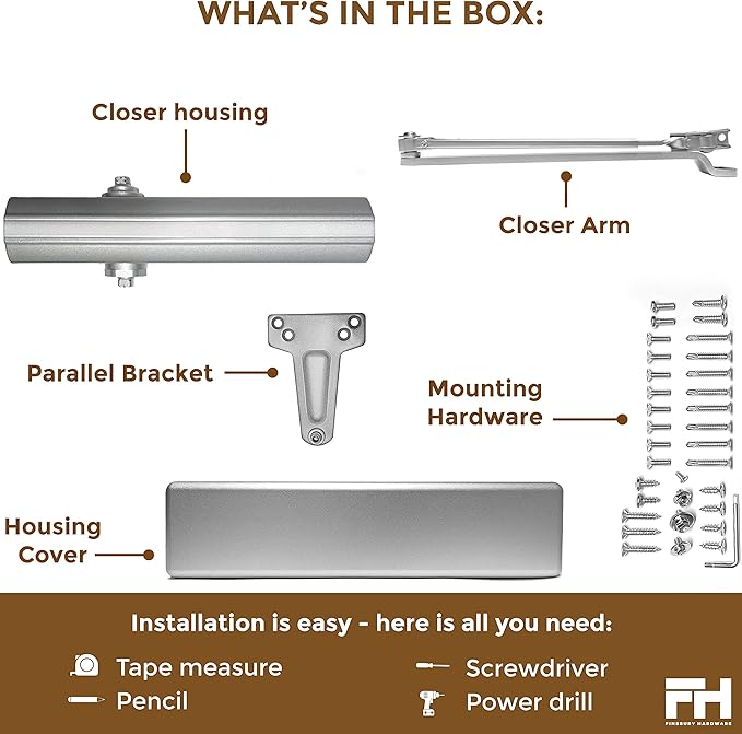 Finsbury Commercial Door Closer Automatic Heavy Duty High Traffic Adjustable