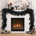 N&T NIETING 9FT Black Garland Artificial Norfolk Pine Garland Real Touch Halloween Garlands Faux Garland for Table Mantle Holiday Fireplace Indoor Outdoor Christmas Gothic Stairs Decorations