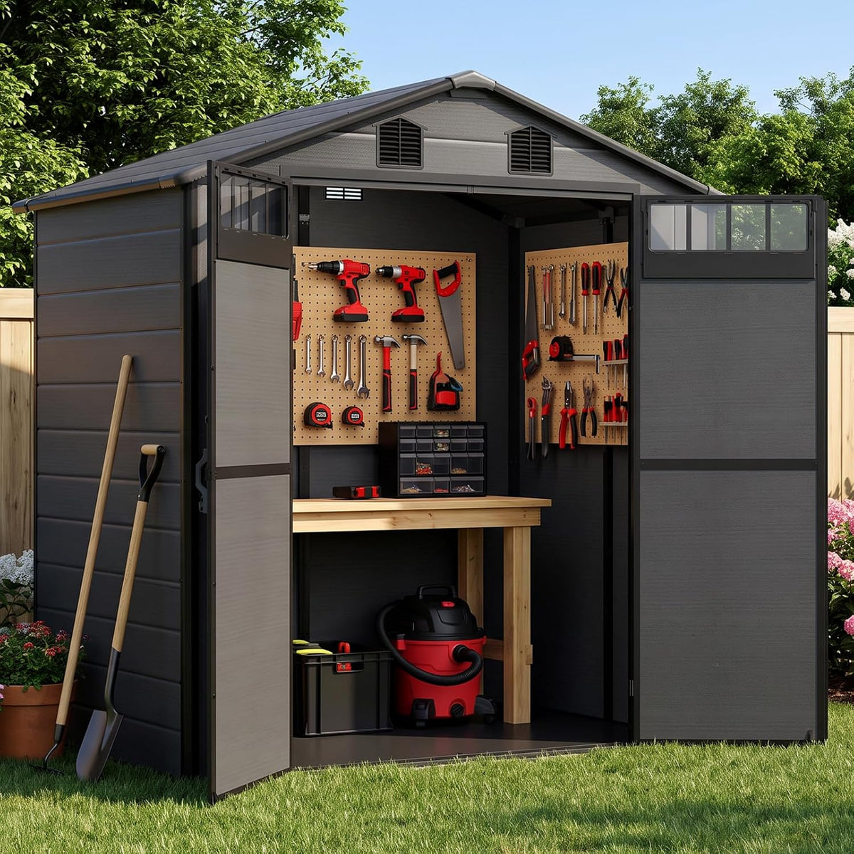 NORTHSKY 6 x 4.5 FT Outdoor Plastic Storage Shed with Floor