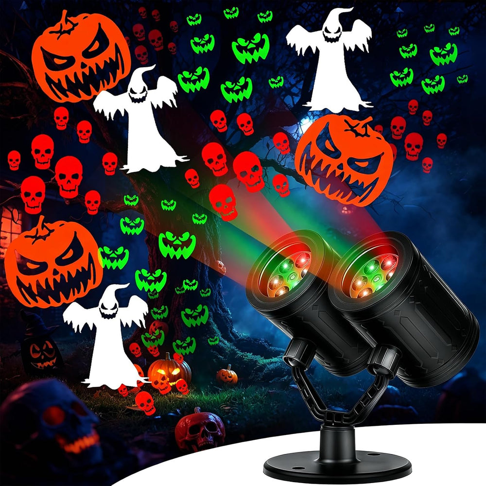 Halloween Projector Lights, Double Head Dynamic Halloween Projector Outdoor