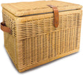 The Basket Lady Deep Wicker Storage Trunk, L, Sandstone