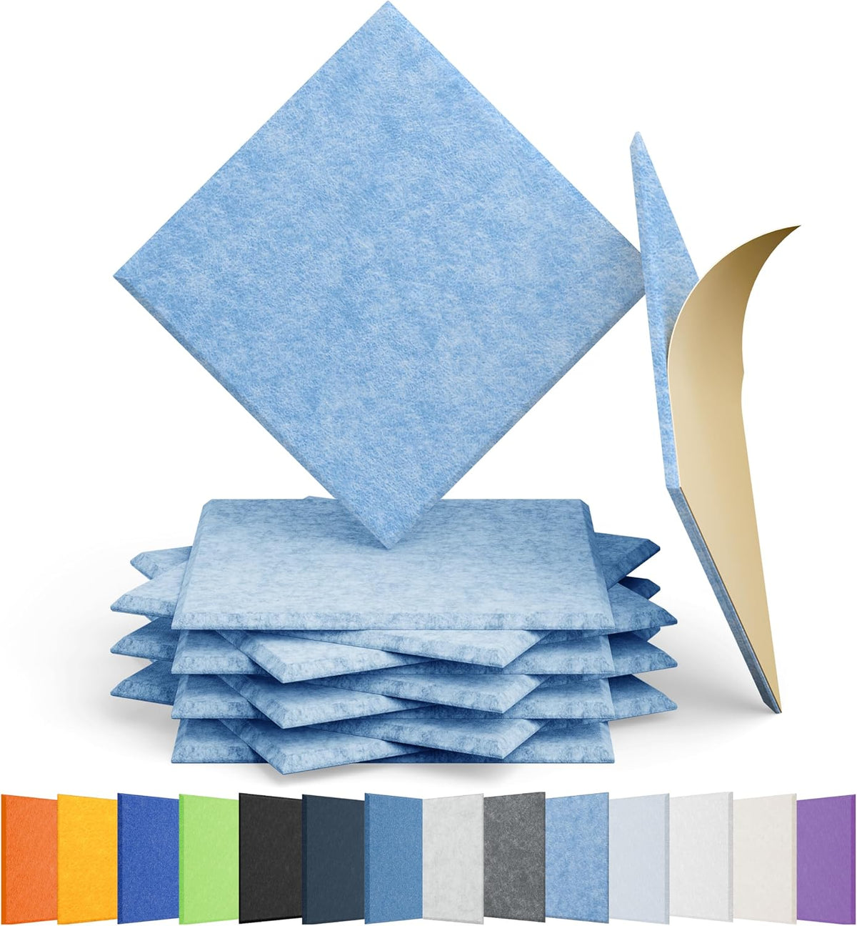 Amantech 12 Pack Acoustic Panels Self Adhesive Sound Proof Foam, High Density