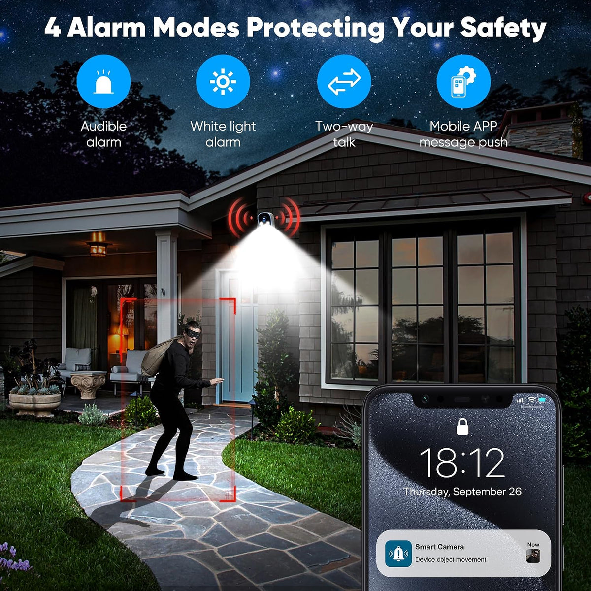 wireless outdoor security camera, 4mp fhd wifi cameras, package contents