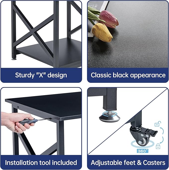 Fannova 2 Tier Large Printer Stand, 23.6 x 23.6 x 22.6 Inches Square Printer