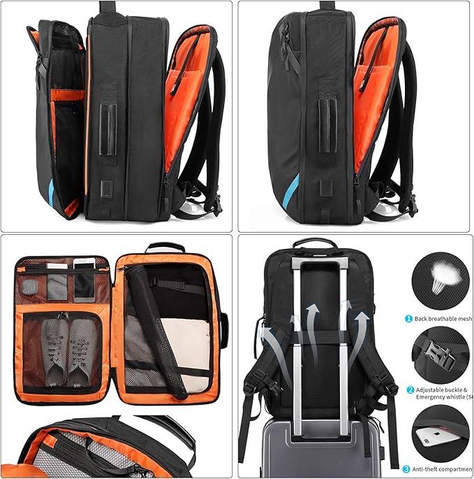 Travel Carry on Backpack, Extra Large Expandable 45L Backpack