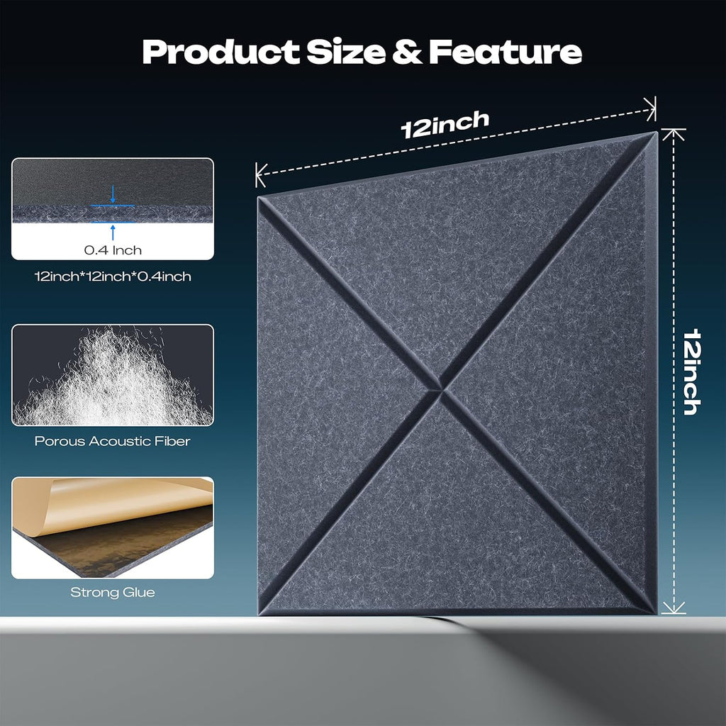 sonicism 22 pack x-lined acoustic panels shown in use