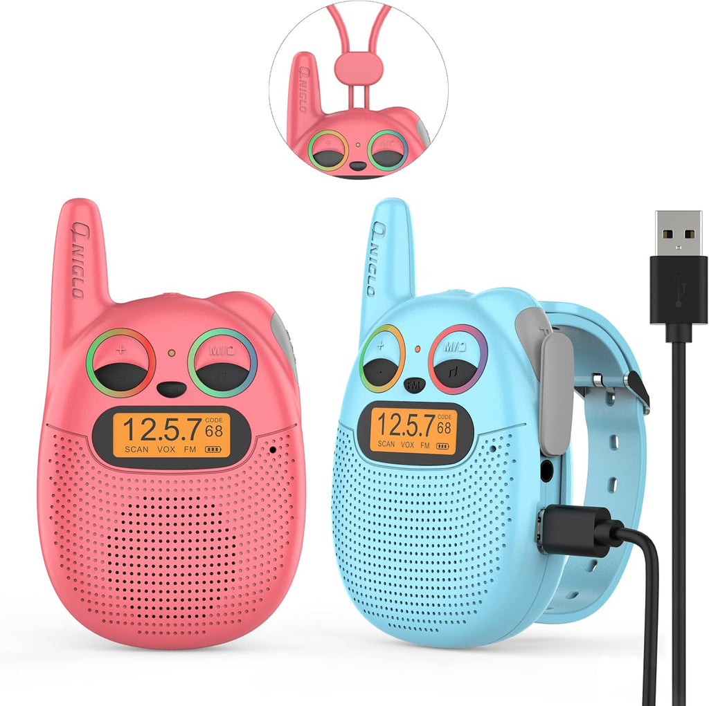 Qniglo Walkie Talkies for Kids Rechargeable, Christmas Birthday Gifts for Boys