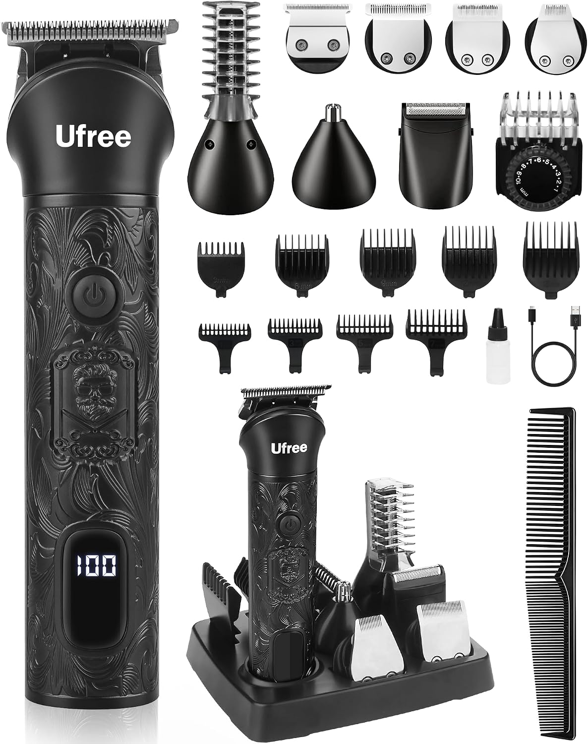 Ufree Beard Trimmer for Men, Electric Razor Shavers, Cordless Hair Clippers