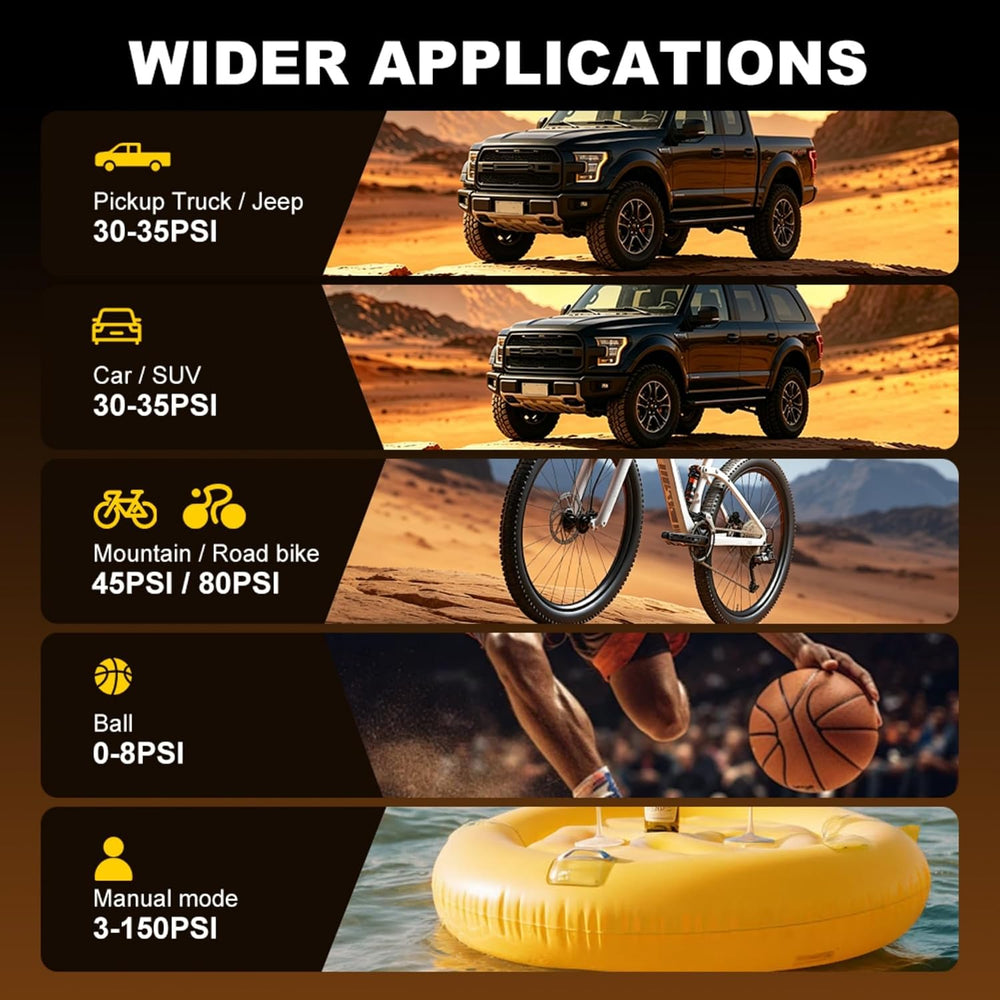 Tire Inflator Portable Air Compressor Cordless Air pump for Car Tires
