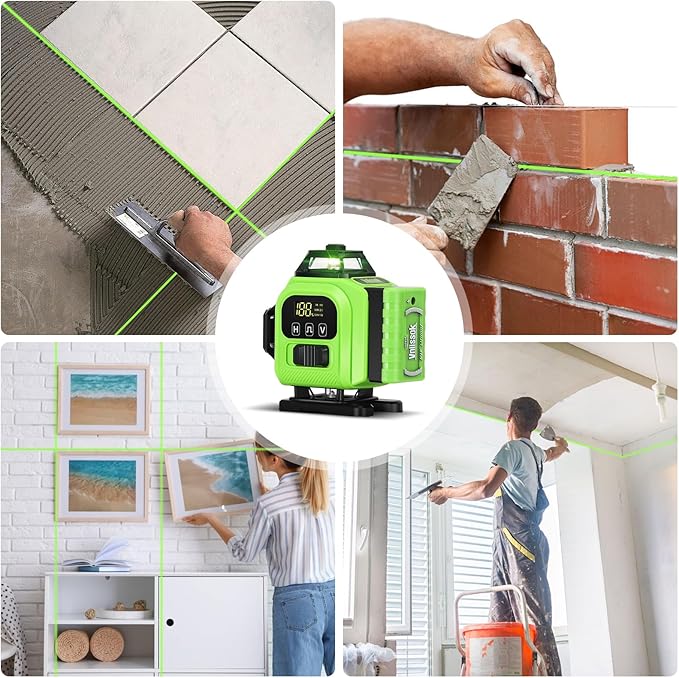 16 Line Laser Level 360 Self Leveling, 4x360°Professional 4D Green Cross Line