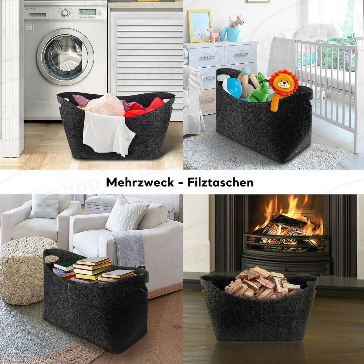 felt basket wood basket for firewood, large xxl, package contents