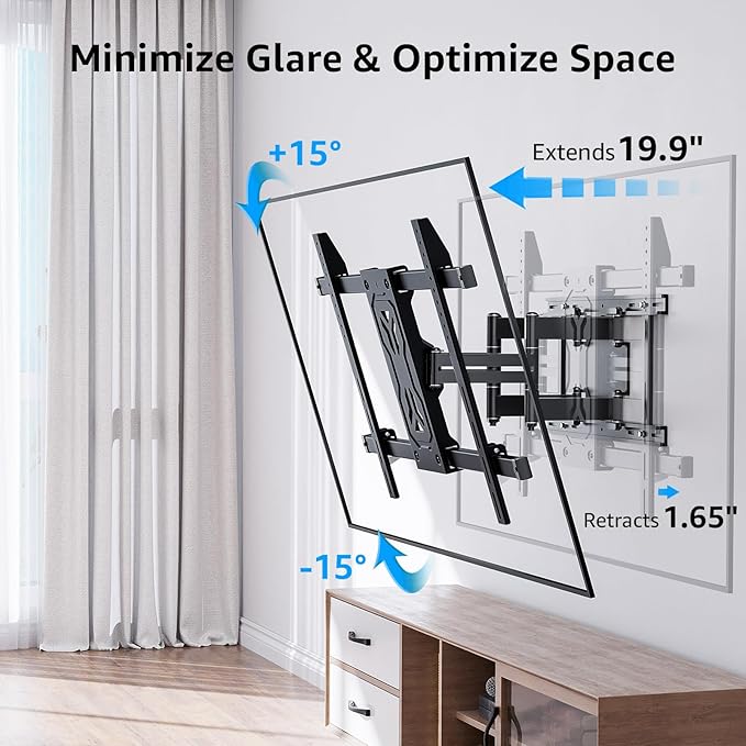 MOUNTUP Heavy Duty Full Motion TV Wall Mount