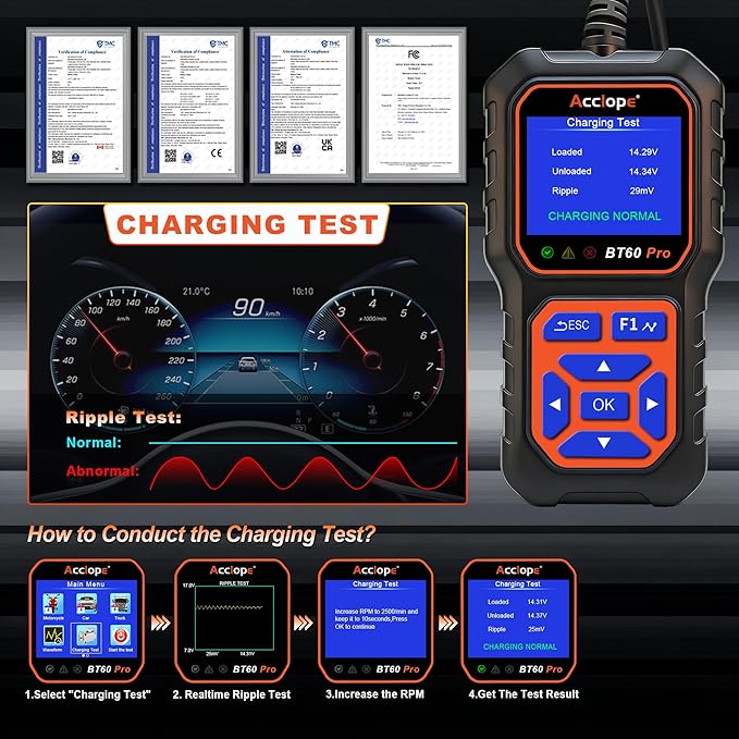 BT60 Pro Acclope Car Battery Tester