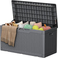 105 Gallon Deck Box Outdoor Indoor Waterproof Storage Box, Gray