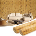 OUZUGIE 2 Pack 96x24 Inch Natural Bamboo Wall Panel – Yellow Burned Pole Wrap