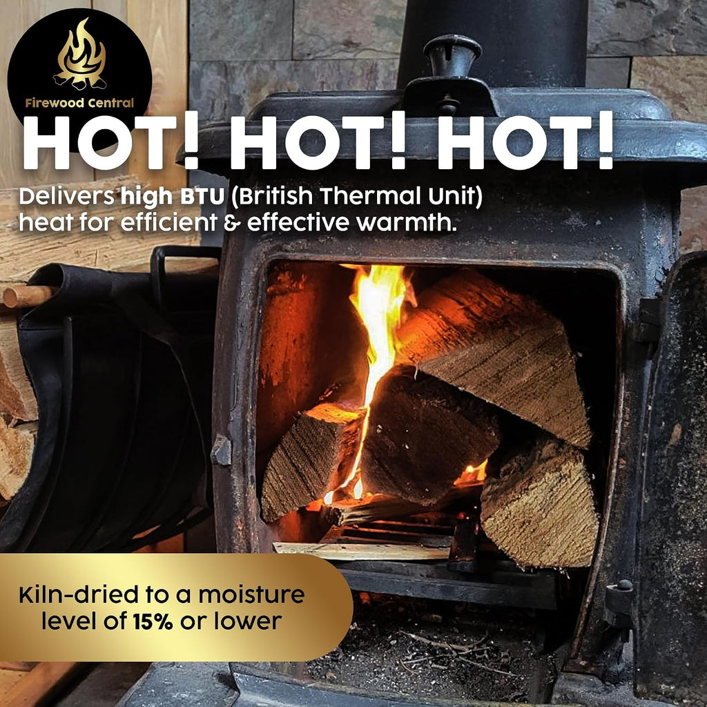 firewood central kiln-dried pa mixed blend, 16” splits showing dimensions