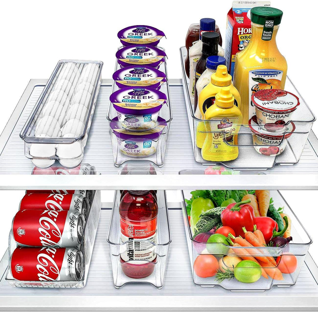 Sorbus Fridge Bins and Freezer Bins Refrigerator Organizer Stackable Food (6 Piece)