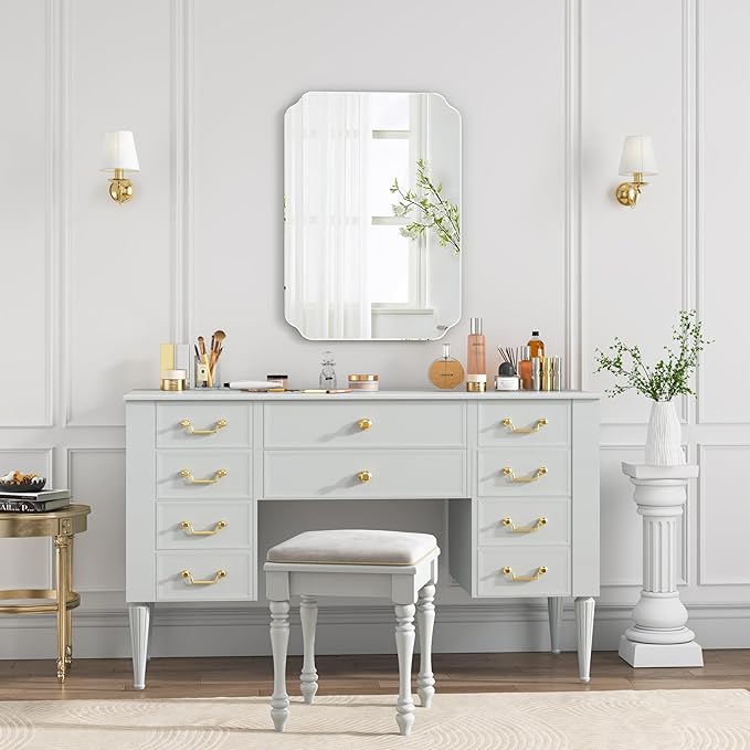 Bathroom Mirrors for Over Sink, Frameless Mirrors for Wall, 20x28 Inch Beveled