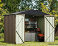 Greesum 8x6FT Outdoor Storage Shed, Brown