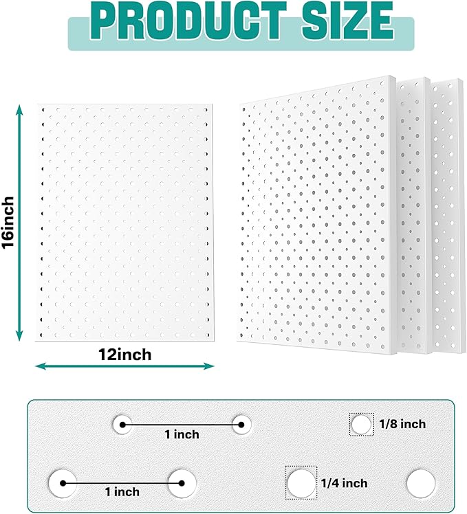 EVERHANGER Metal Pegboard Panels, Heavy Duty Pegboard Wall Organizer, Garage