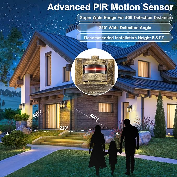XANGQAN Bronze Outdoor Motion Sensor Lights