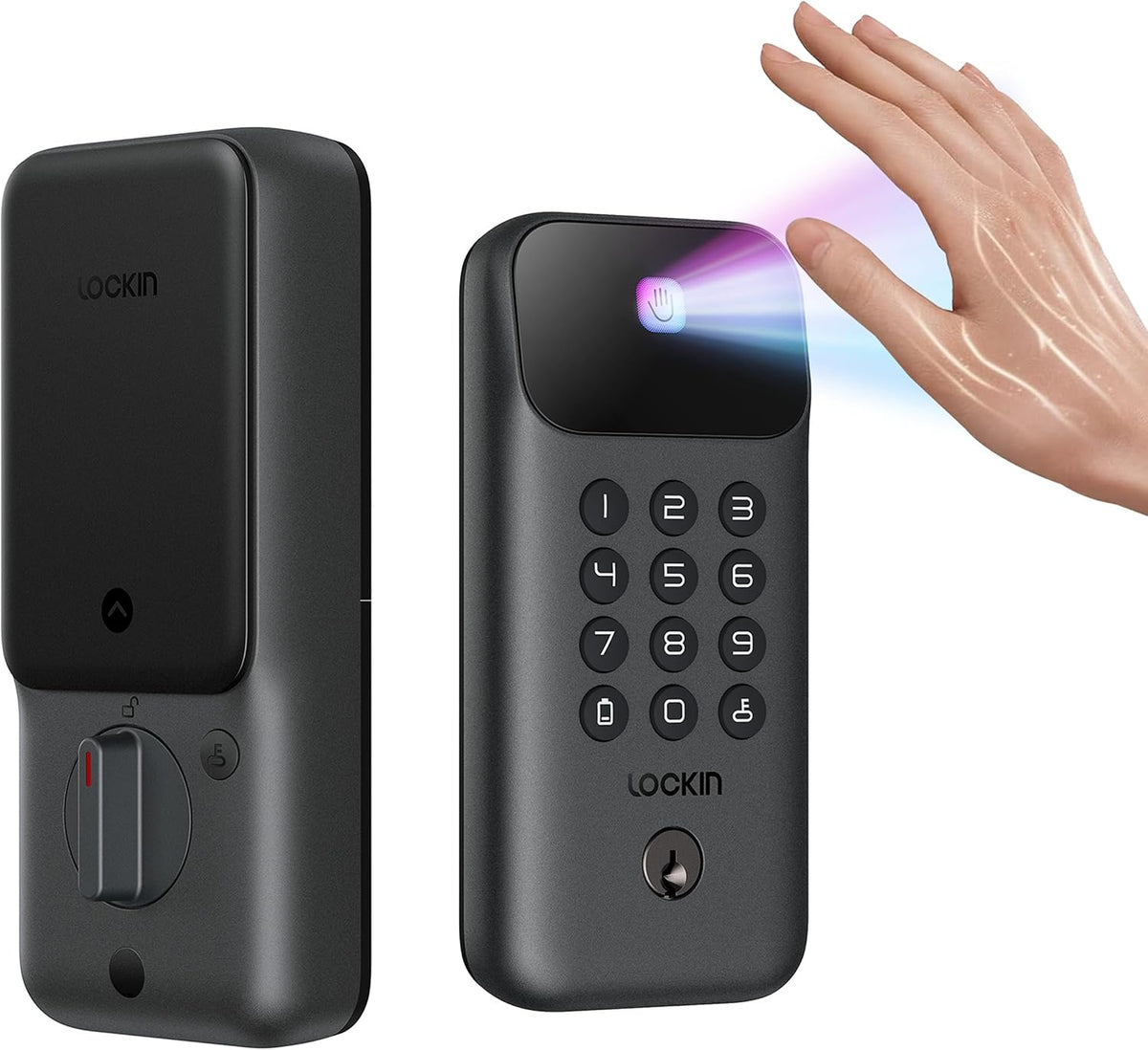 Lockin Veno Go, Palm Vein Keyless Entry Smart Lock, 7-Month Battery