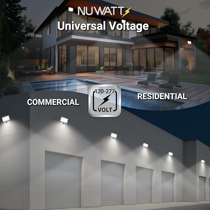 NUWATT 30W LED Flood Light, 3CCT 3000K/4000K/5000K Selectable, IP65 Waterproof