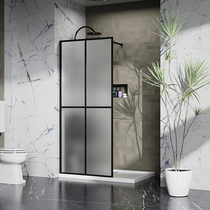 Goodyo 34"- 46" x 72" Glass Shower Door Clear Tempered Glass Panel Fixed Shower