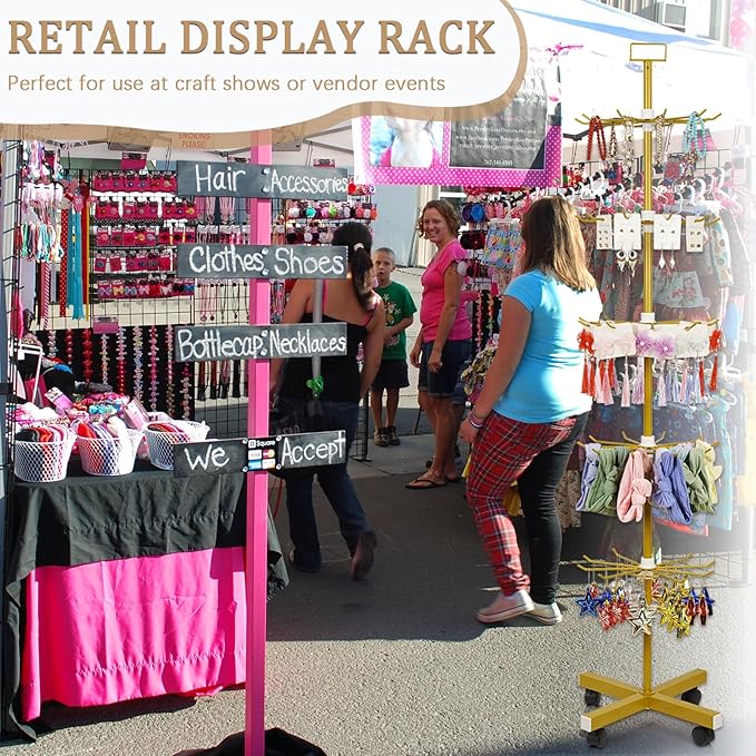 Exttlliy Retail Display Stand 5 Tier Metal Spinning Display Rack