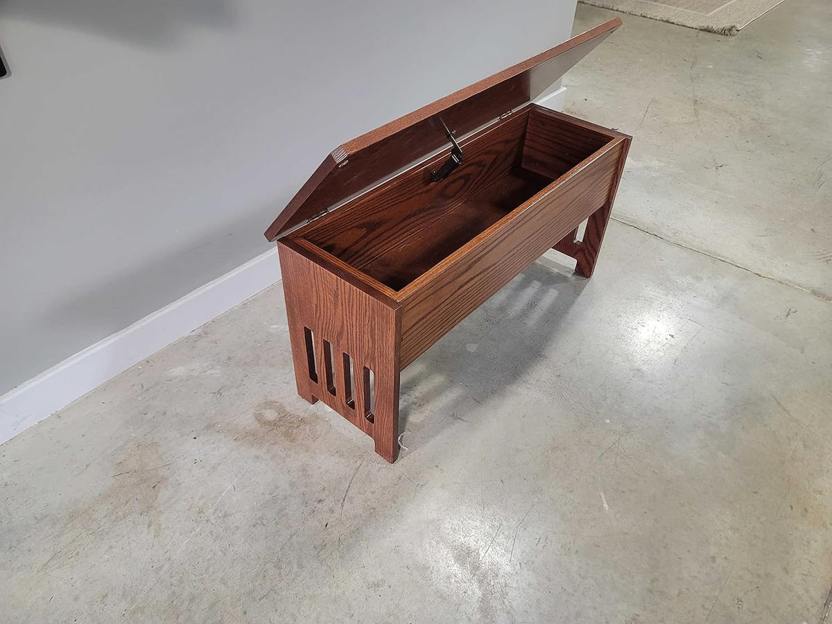 rustic red door co. wooden storage bench for, side view