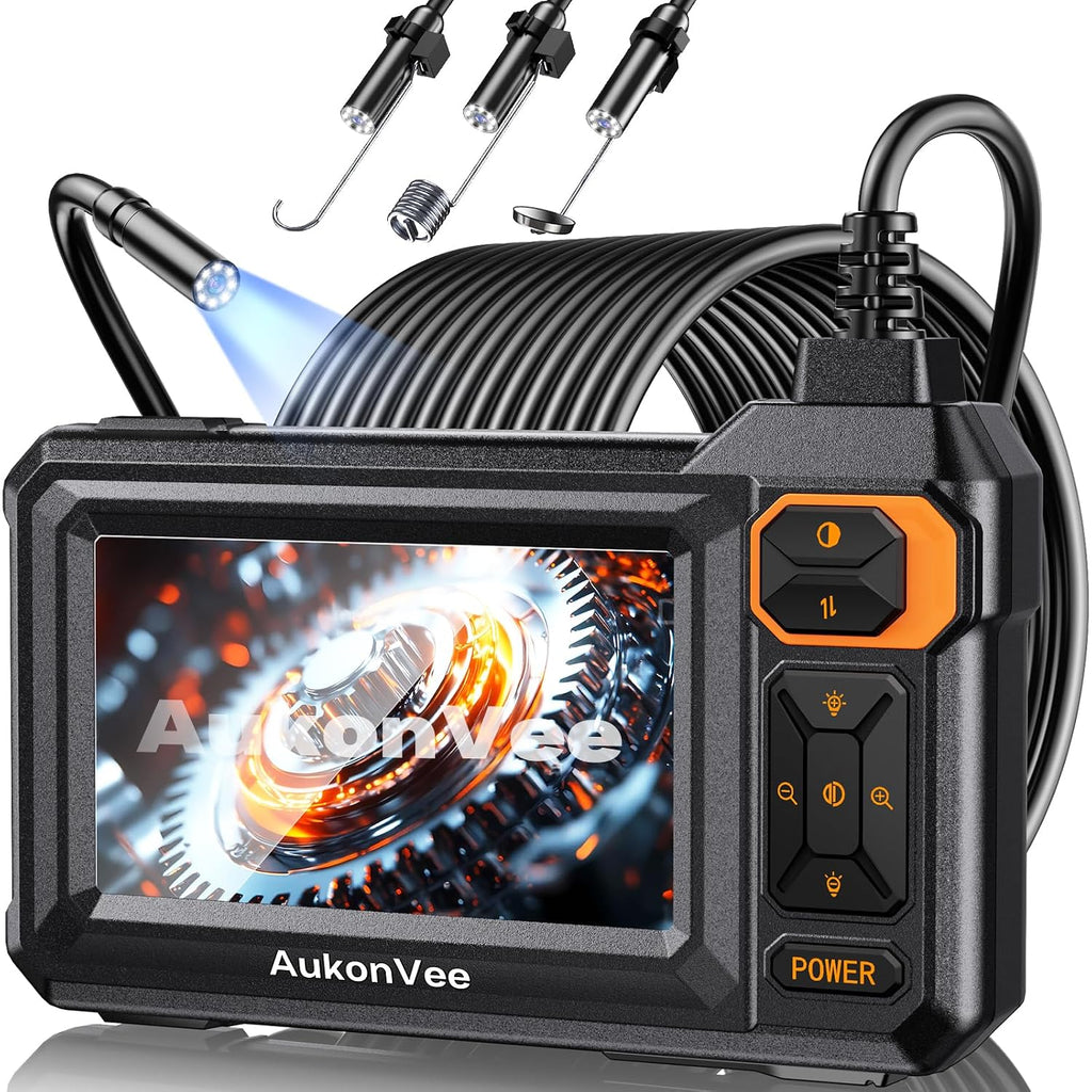 Endoscope Camera with Light, 1920P HD Borescope, 4.3" IPS Inspection Camera