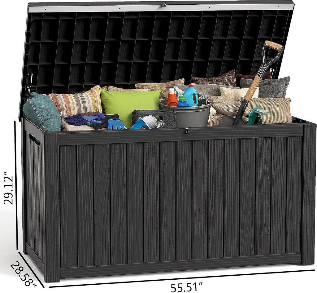 deck box large outdoor storage for patio furniture, package contents