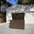 PURPLE LEAF Outdoor Deck Box 120 Gallon, Waterproof Lockable Storage, Brown
